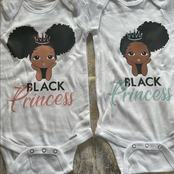 New Set of 2 Afro screen print onesie - Picture 1 of 1